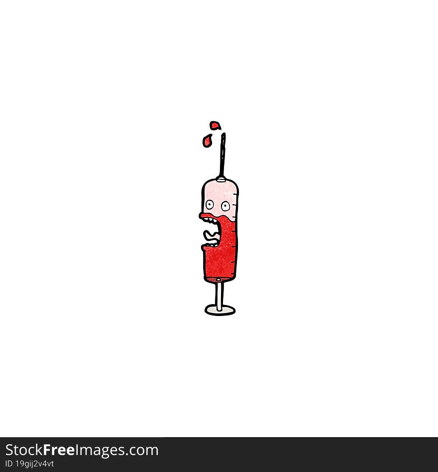 cartoon blood filled syringe