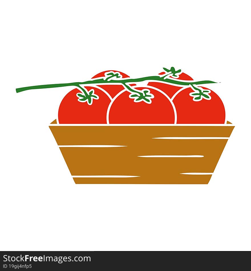 cartoon doodle of a box of tomatoes