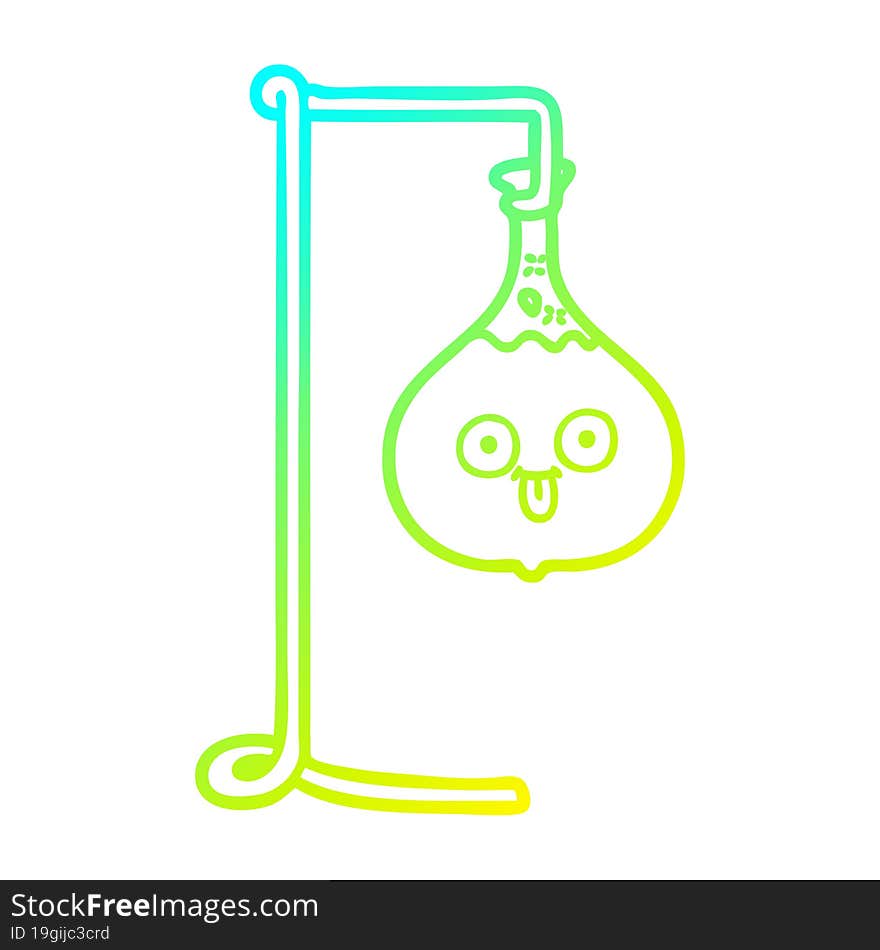 cold gradient line drawing cartoon science experiment