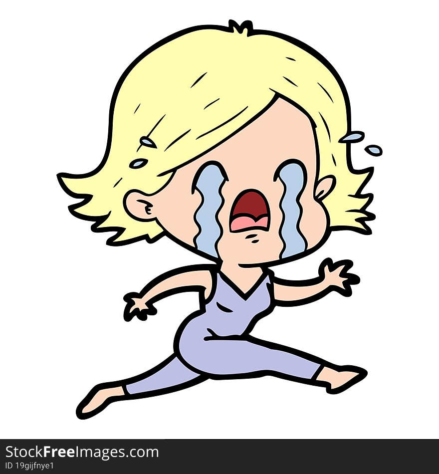 cartoon woman crying. cartoon woman crying