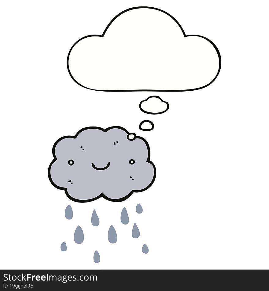 cute cartoon cloud and thought bubble