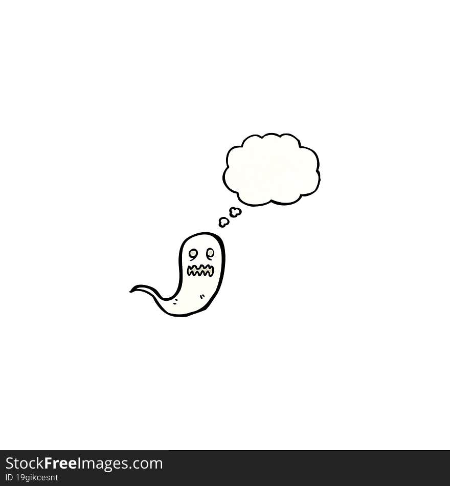 cartoon spooky white ghost