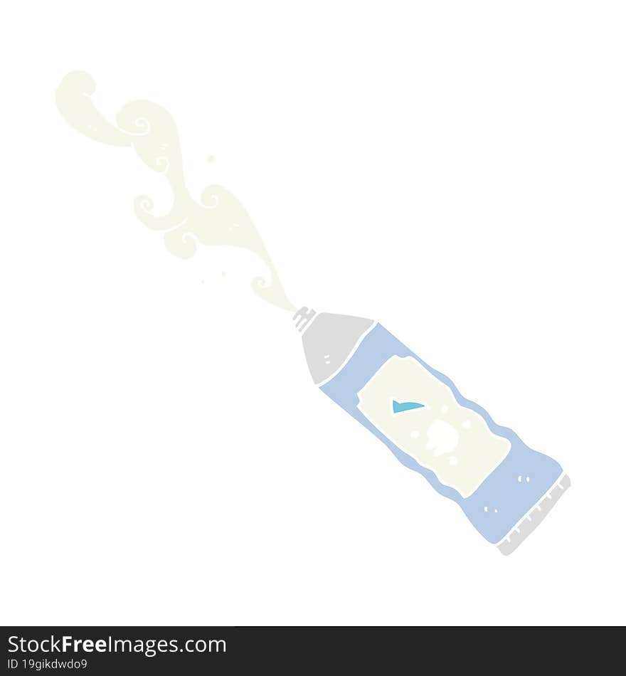 flat color illustration of a cartoon toothpaste squirting