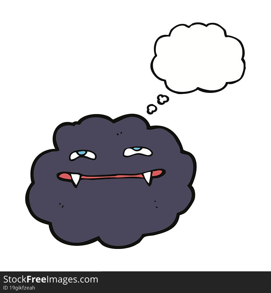 cartoon vampire cloud with thought bubble