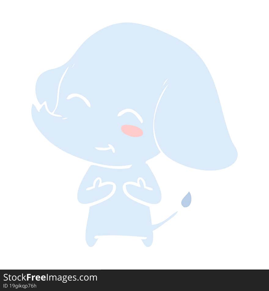 cute flat color style cartoon elephant