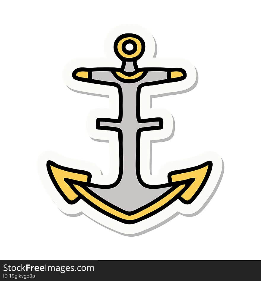 tattoo style sticker of an anchor