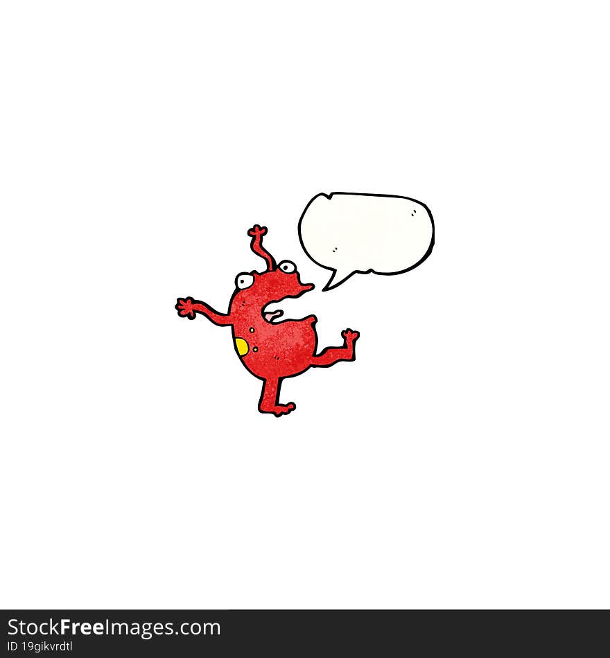 Cartoon Dancing Frog With Speech Bubble