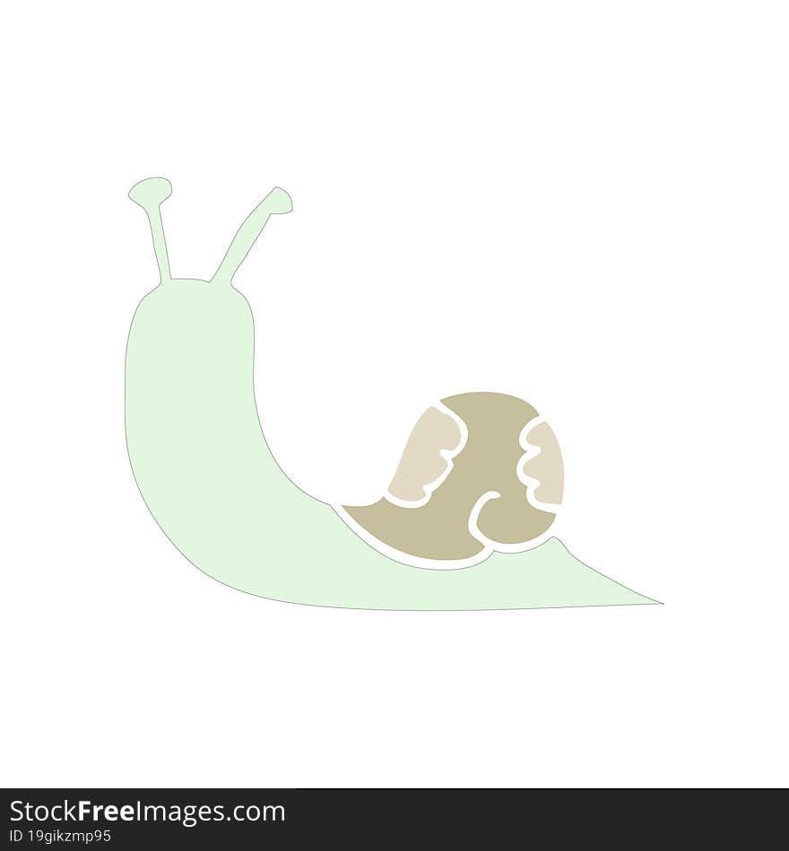 flat color style cartoon snail