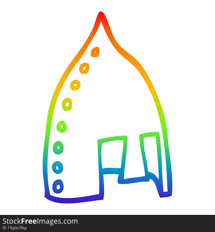 rainbow gradient line drawing of a cartoon viking helmet