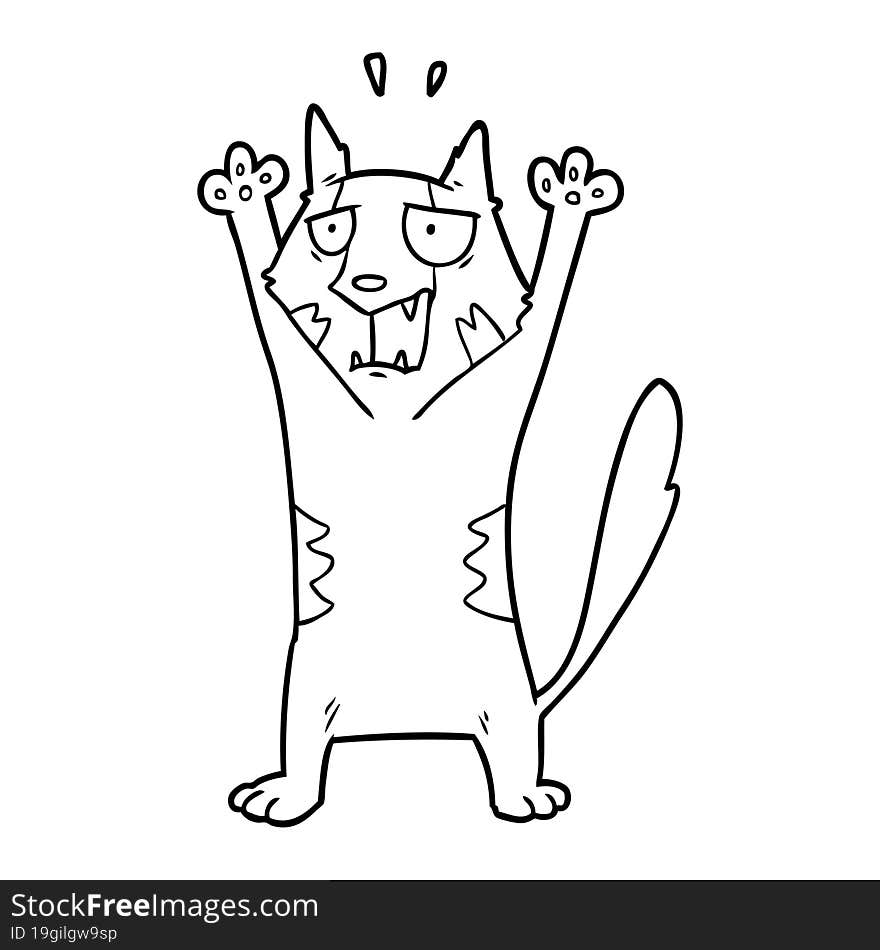 cartoon panicking cat. cartoon panicking cat