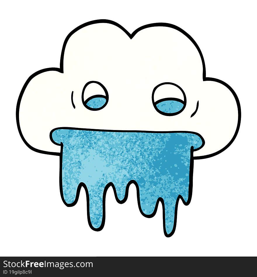 Cartoon Doodle Rain Cloud