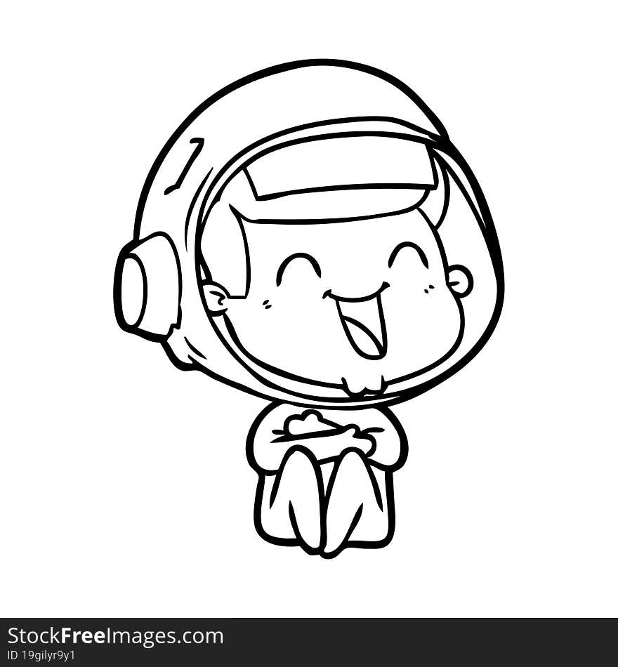 happy cartoon astronaut. happy cartoon astronaut