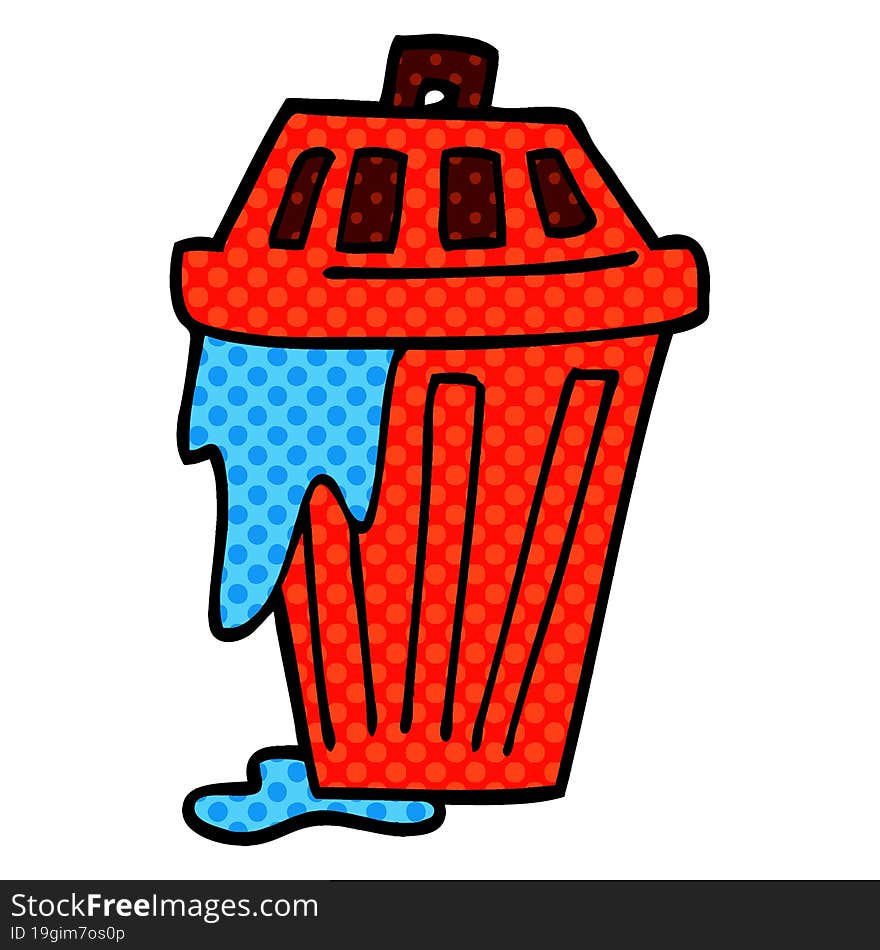 cartoon doodle waste bin