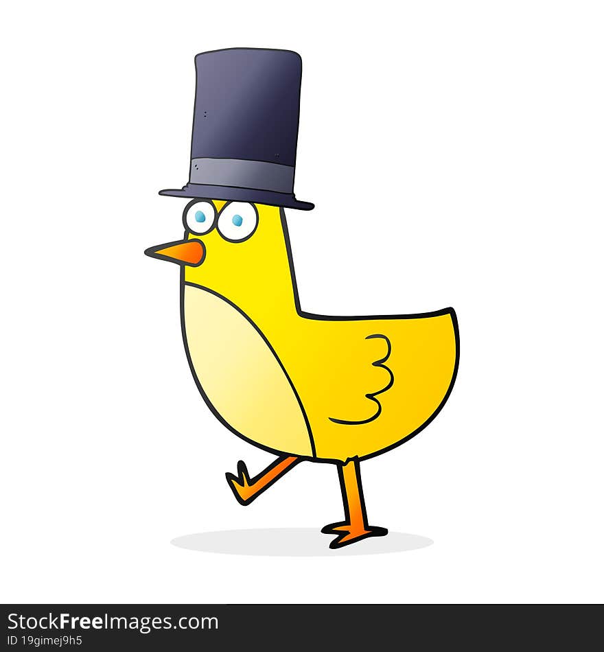 cartoon bird wearing hat