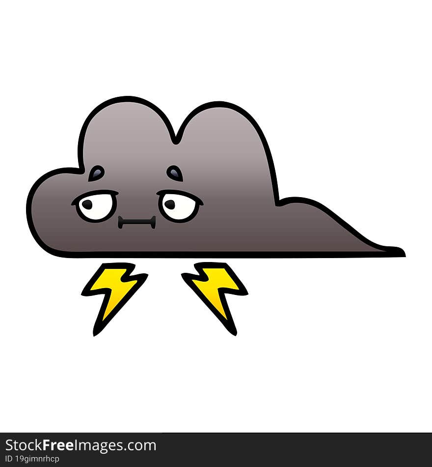 gradient shaded cartoon of a storm cloud