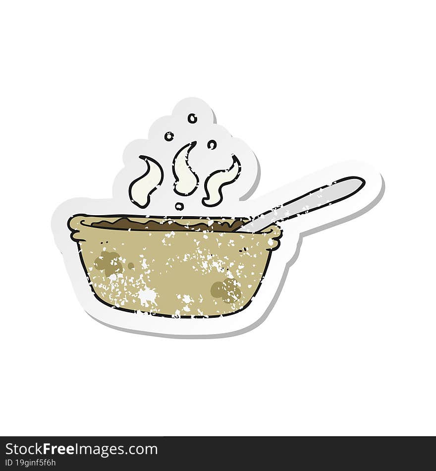 retro distressed sticker of a cartoon bowl of stew