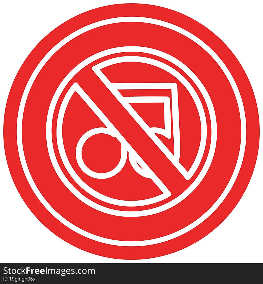 no music circular icon