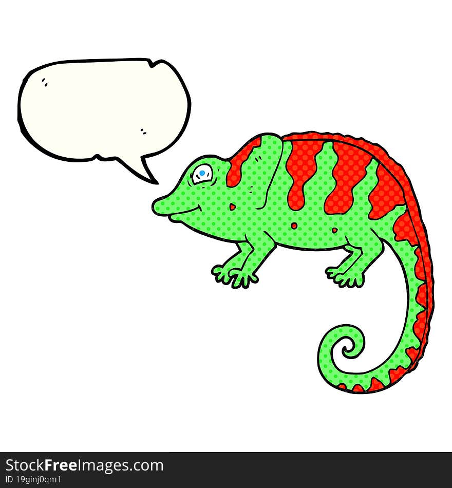 comic book speech bubble cartoon chameleon