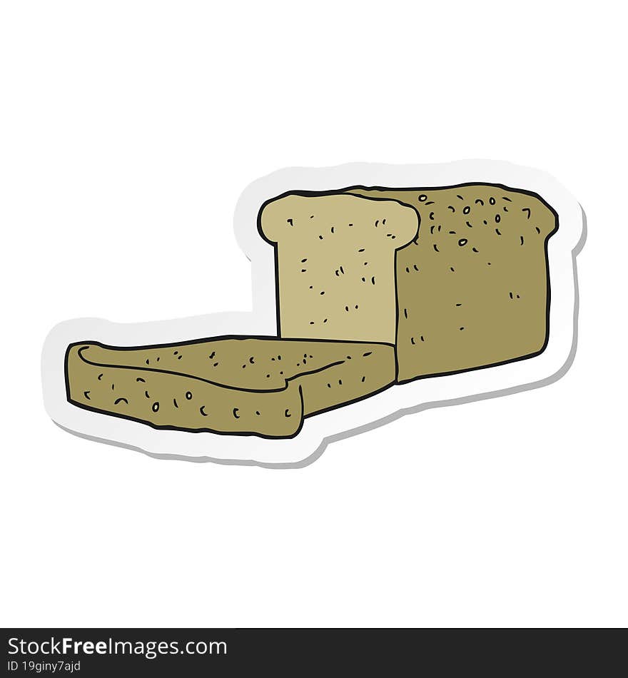 sticker of a cartoon loaf of bread