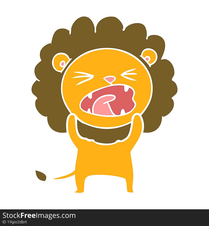 flat color style cartoon lion