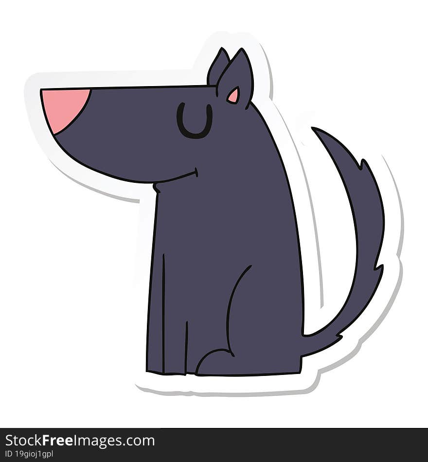 sticker of a quirky hand drawn cartoon dog