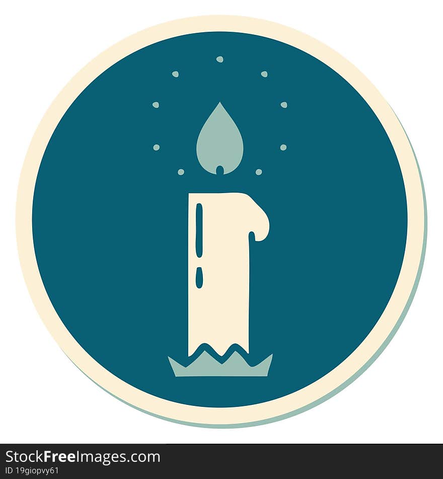 Tattoo Style Sticker Of A Candle