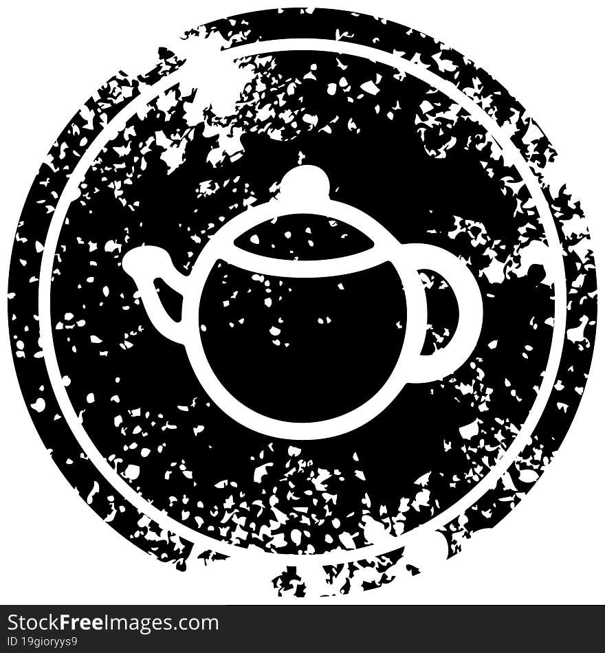 tea pot distressed icon