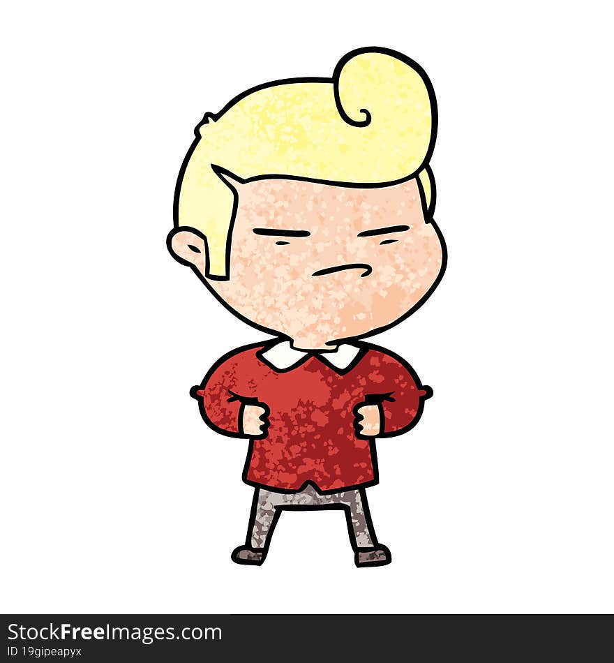 cartoon cool guy with fashion hair cut. cartoon cool guy with fashion hair cut