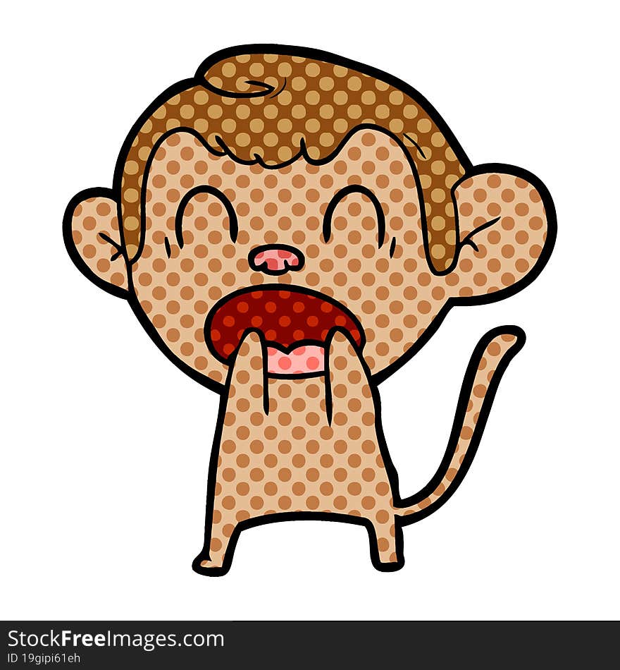 shouting cartoon monkey. shouting cartoon monkey