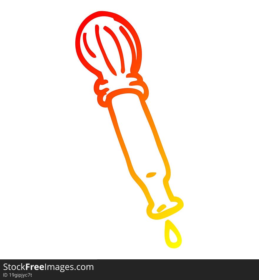 warm gradient line drawing cartoon dripping pipette