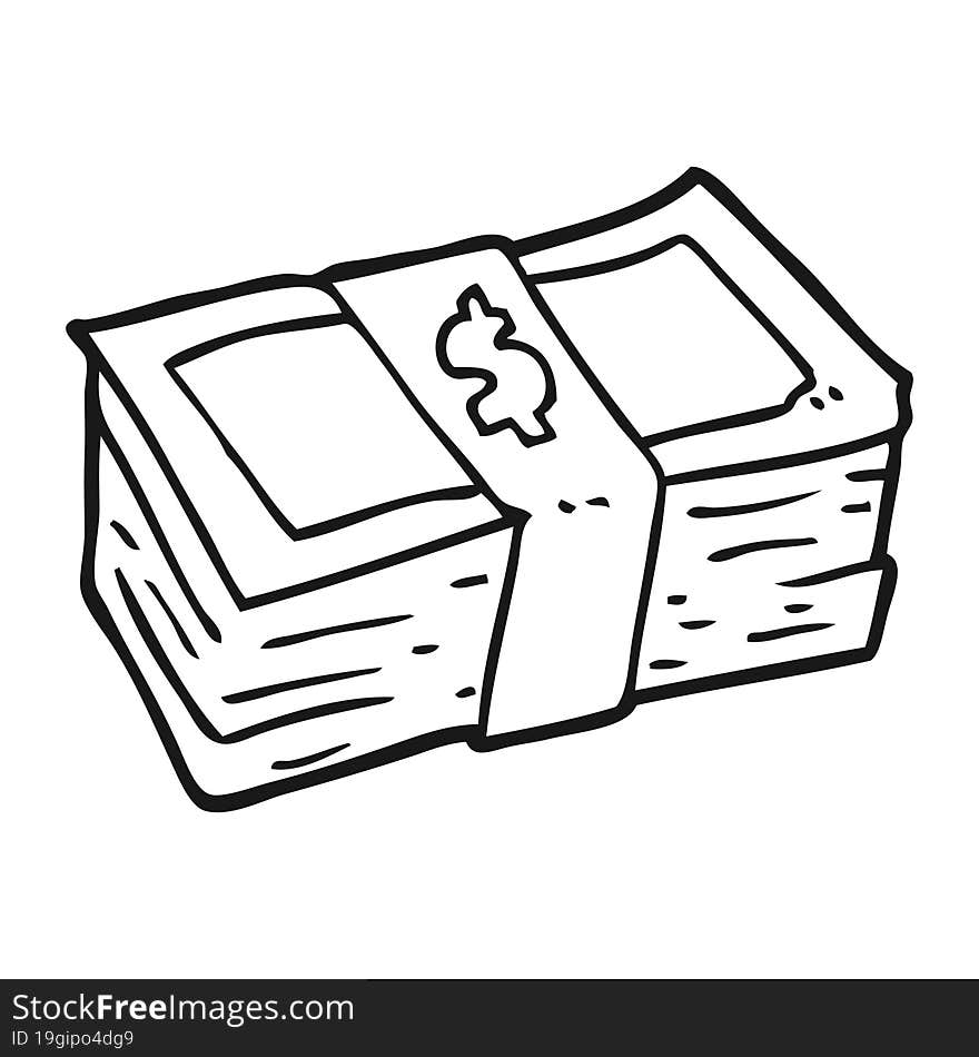 cartoon stack of cash. cartoon stack of cash