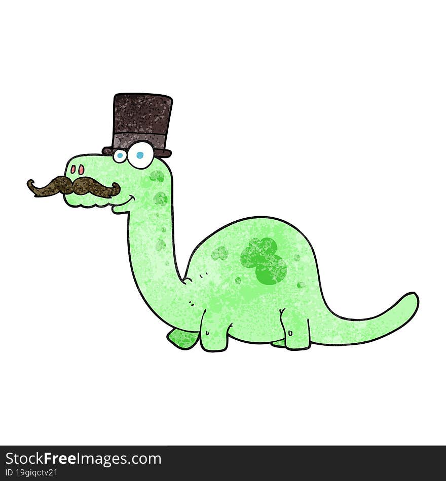 textured cartoon posh dinosaur