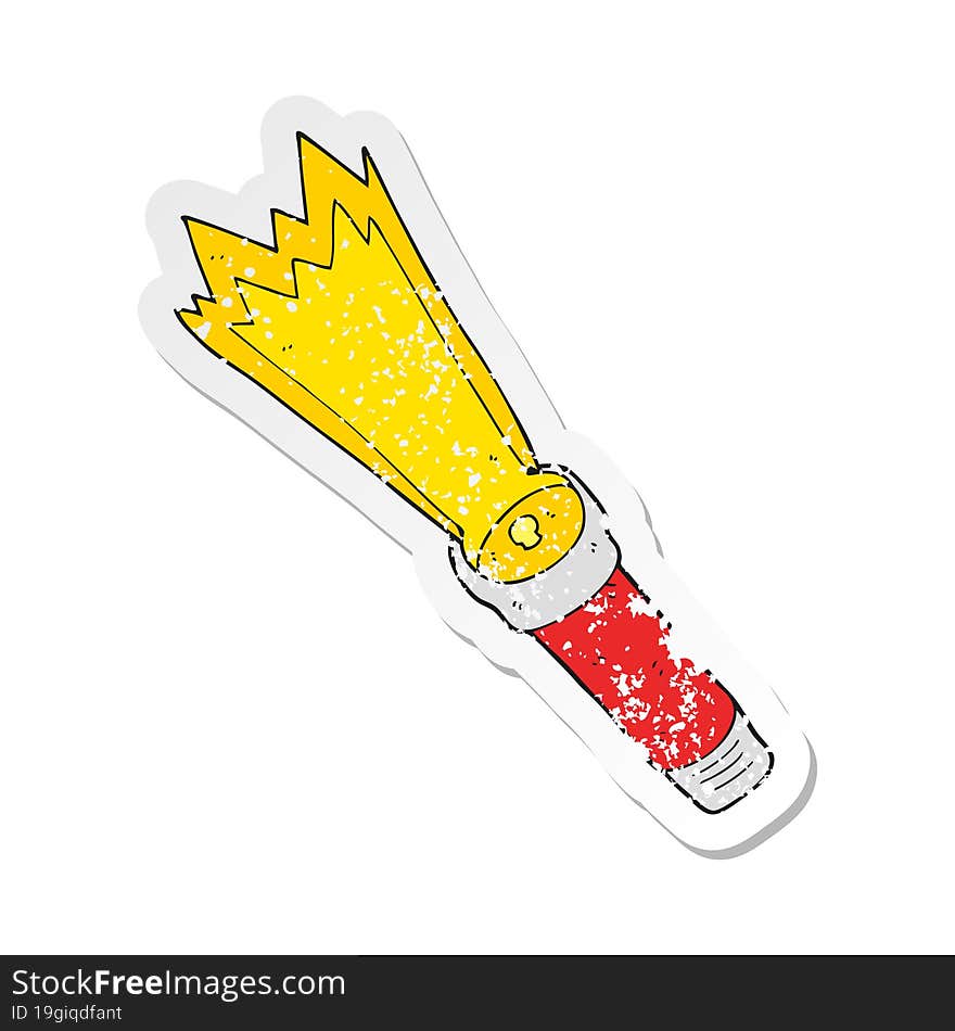 retro distressed sticker of a cartoon torch