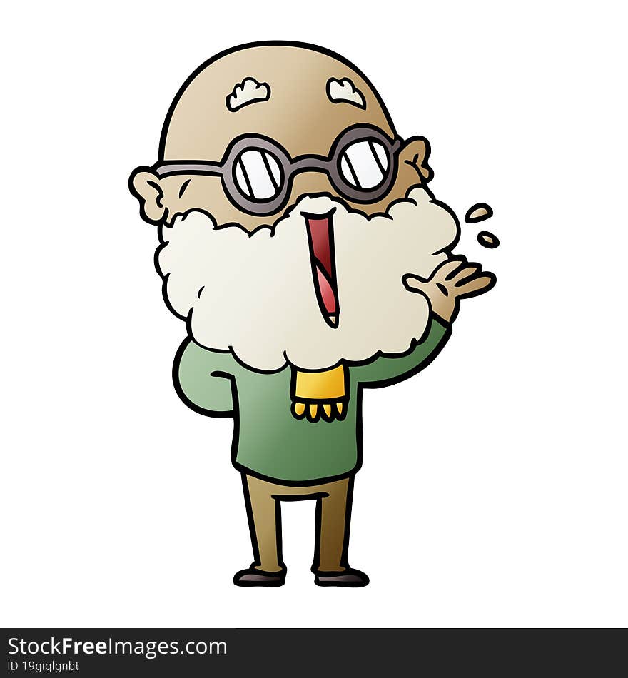 cartoon joyful man with beard. cartoon joyful man with beard