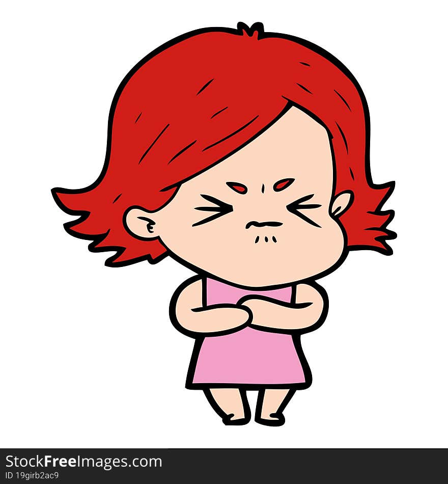 cartoon angry girl. cartoon angry girl