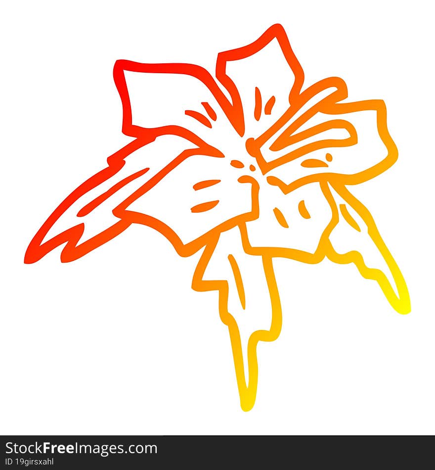 Warm Gradient Line Drawing Cartoon Lilly