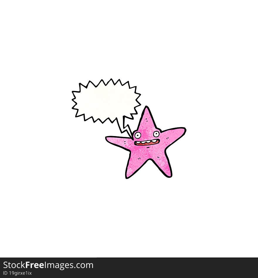 cartoon starfish with speech bubble