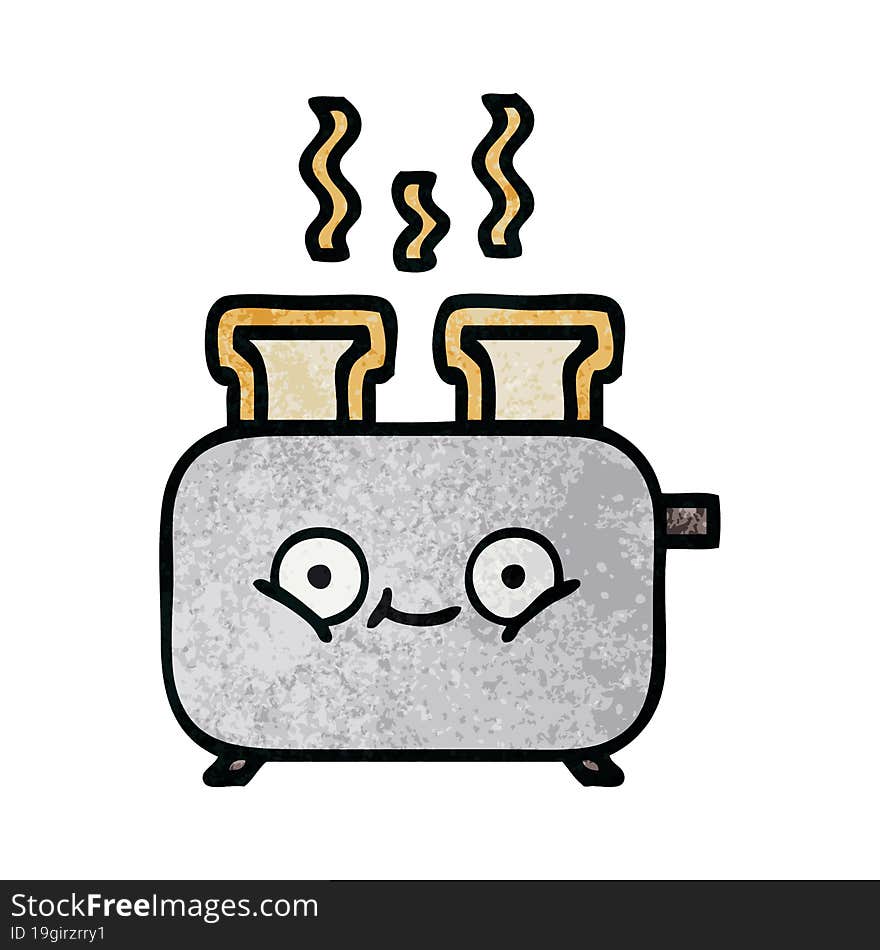 retro grunge texture cartoon of a toaster