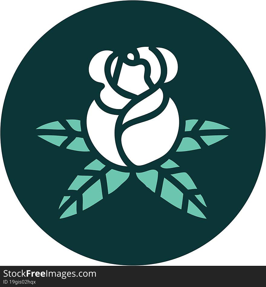 iconic tattoo style image of a single rose. iconic tattoo style image of a single rose