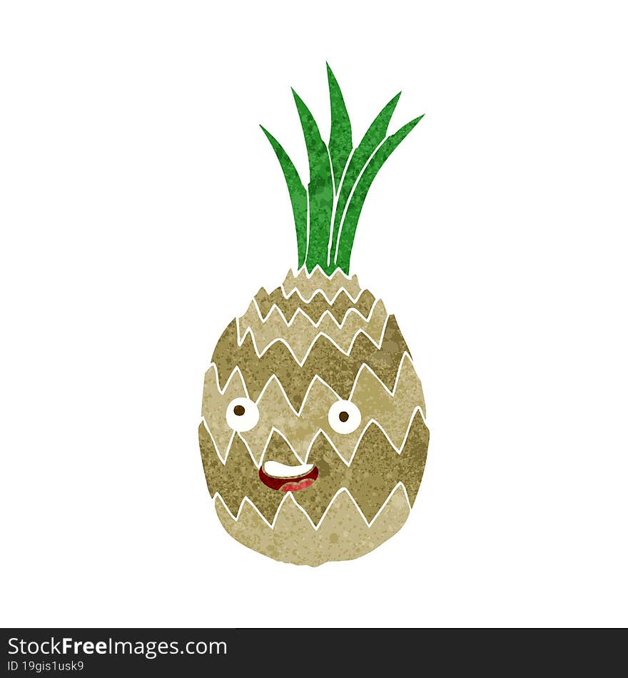 cartoon happy pineapple