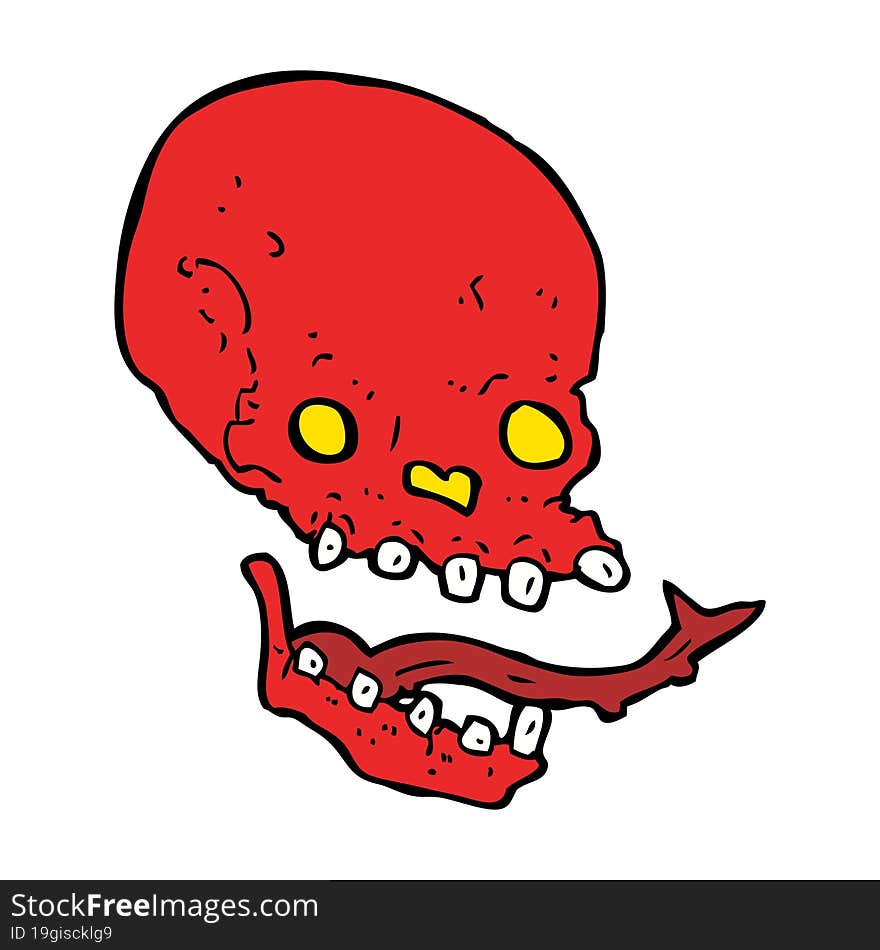 cartoon spooky skull