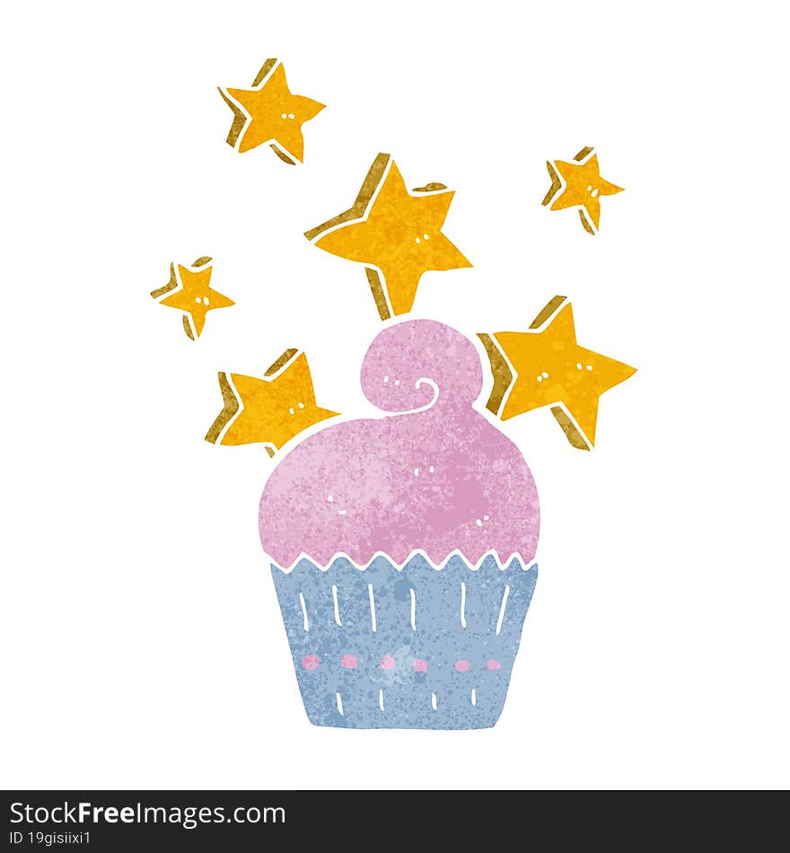 cartoon magical cupcake