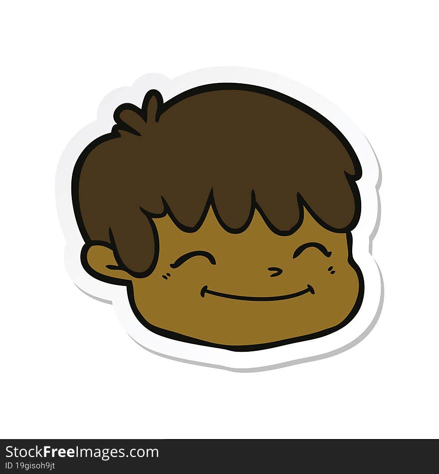 sticker of a cartoon male face