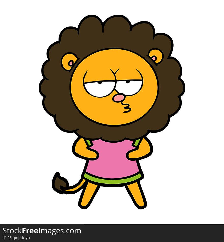 cartoon bored lion. cartoon bored lion