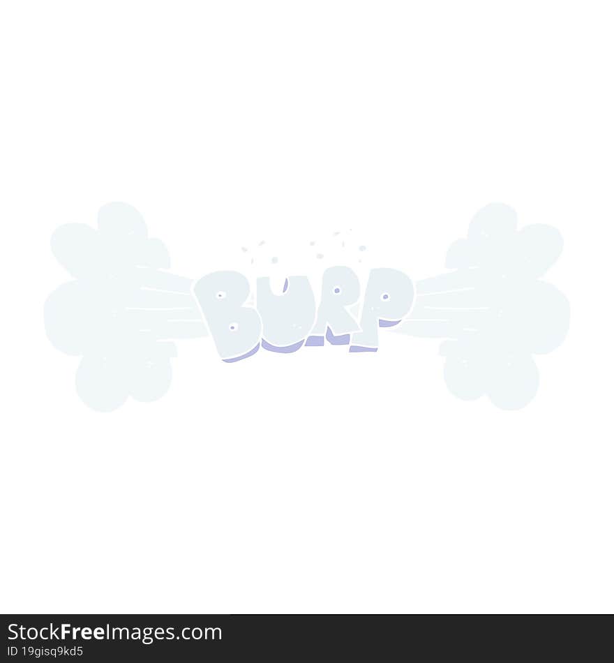 flat color illustration of a cartoon burp symbol