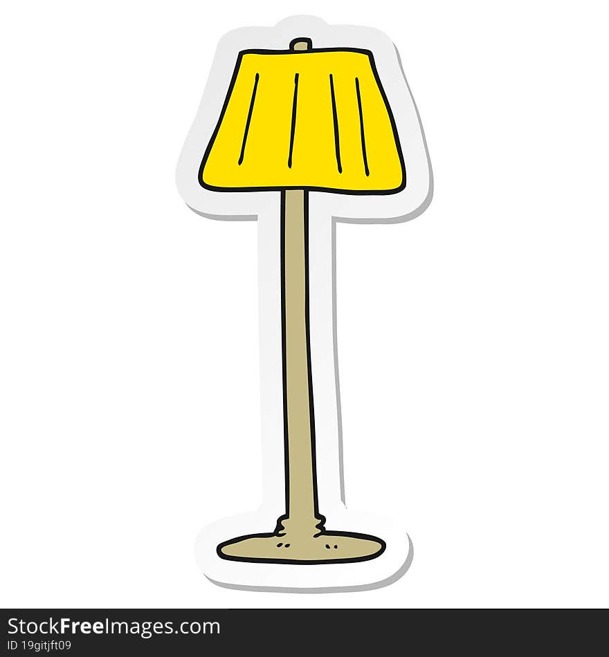 sticker of a cartoon lamp