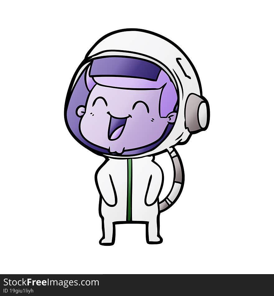 happy cartoon astronaut. happy cartoon astronaut