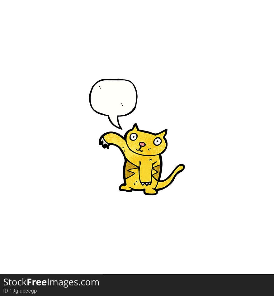 Cartoon Cat With Speech Bubble