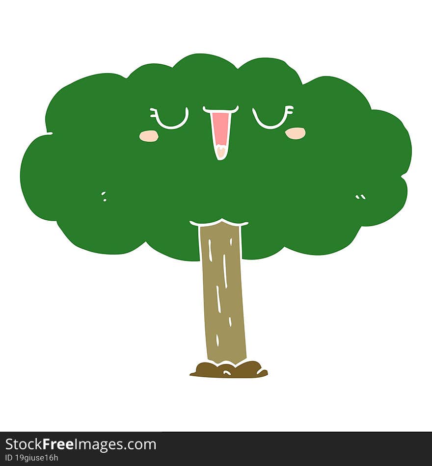 flat color style cartoon tree