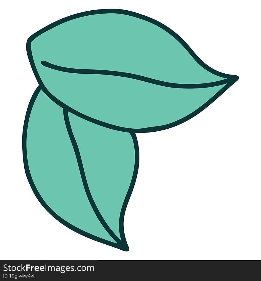 tattoo style icon of leaves